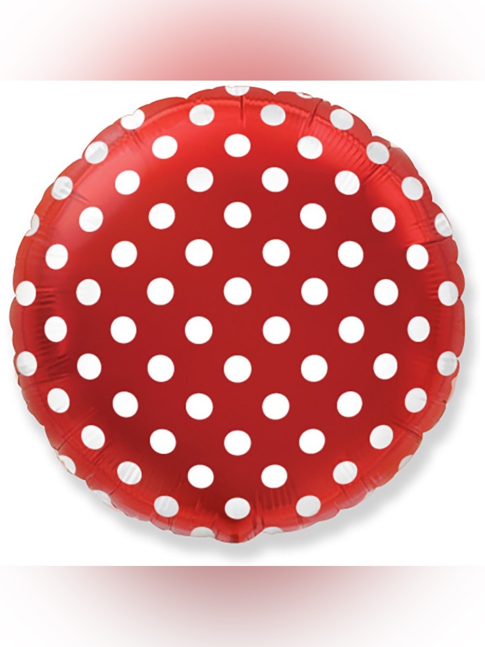Red Polka Dot Round Foil Balloon - Party Decoration